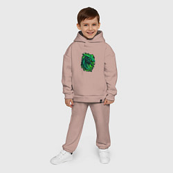 Детский костюм оверсайз Дракон 2024 зеленый, цвет: пыльно-розовый — фото 2