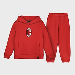 Детский костюм оверсайз Футбольный клуб Milan, цвет: красный