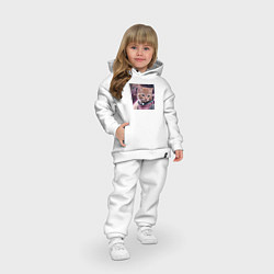 Детский костюм оверсайз Котенок pink космонавт, цвет: белый — фото 2