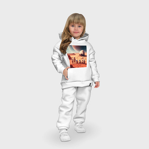 Детский костюм оверсайз Вечер на марсе / Белый – фото 3