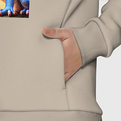 Детский костюм оверсайз Синяя дракоша, цвет: миндальный — фото 2