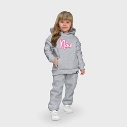Детский костюм оверсайз Нина в стиле барби - объемный шрифт, цвет: меланж — фото 2