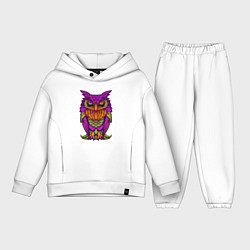 Детский костюм оверсайз Purple owl, цвет: белый
