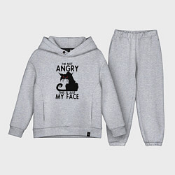 Детский костюм оверсайз I am not angry cat, цвет: меланж