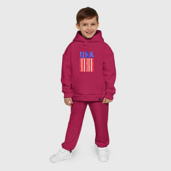 Детский костюм оверсайз America flag, цвет: маджента — фото 2