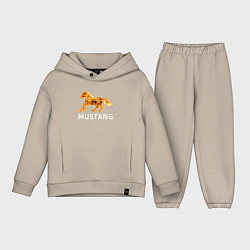 Детский костюм оверсайз Mustang firely art, цвет: миндальный