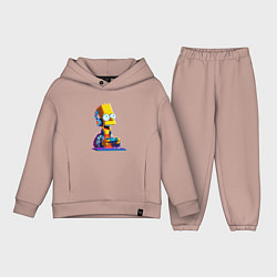 Детский костюм оверсайз Bart is an avid gamer, цвет: пыльно-розовый