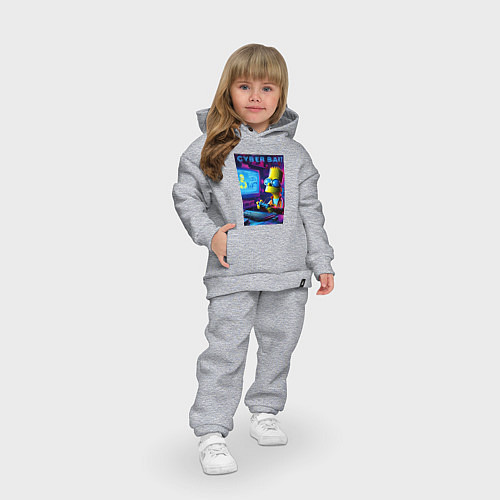Детский костюм оверсайз Cyber Bart is an avid gamer / Меланж – фото 3