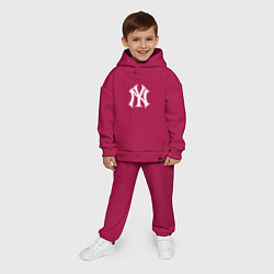 Детский костюм оверсайз New York yankees - baseball logo, цвет: маджента — фото 2