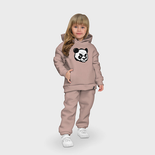Детский костюм оверсайз Недовольная морда панды / Пыльно-розовый – фото 3