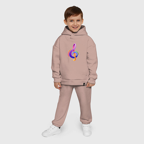 Детский костюм оверсайз Скрипичный ключ в цвете / Пыльно-розовый – фото 4