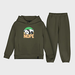 Детский костюм оверсайз Panda nope, цвет: хаки
