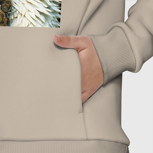 Детский костюм оверсайз Северный медведь воин в очках в стиле стимпанк / Миндальный – фото 3