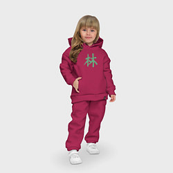 Детский костюм оверсайз Лес иероглиф, цвет: маджента — фото 2