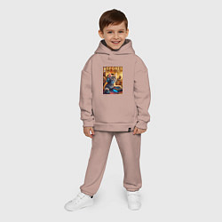 Детский костюм оверсайз Прикольный котёнок - киберспорт, цвет: пыльно-розовый — фото 2