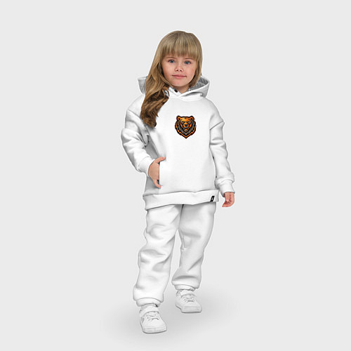 Детский костюм оверсайз Векторный медведь / Белый – фото 3