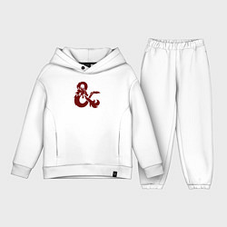 Детский костюм оверсайз Подземелья и драконы лого, цвет: белый