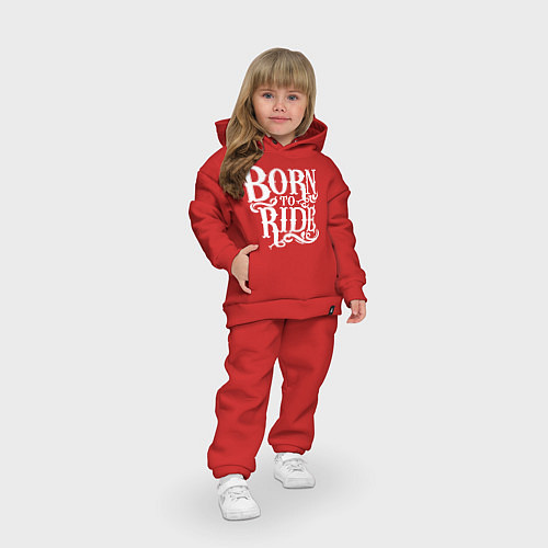 Детский костюм оверсайз Born to ride - рожденный ездить / Красный – фото 3