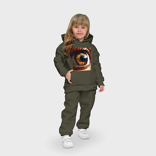 Детский костюм оверсайз Золотой карий глаз в стиле стимпанк / Хаки – фото 3