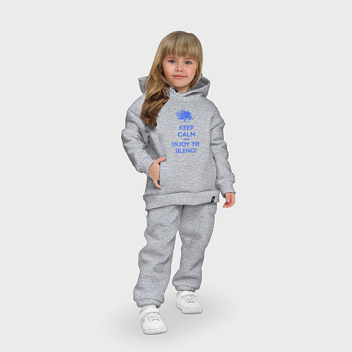 Детский костюм оверсайз Keep calm and enjoy the silence / Меланж – фото 3