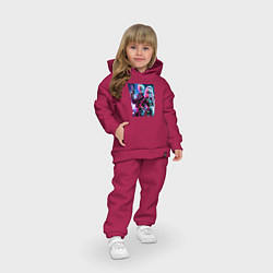 Детский костюм оверсайз Барби и Кен - киберпанк, цвет: маджента — фото 2