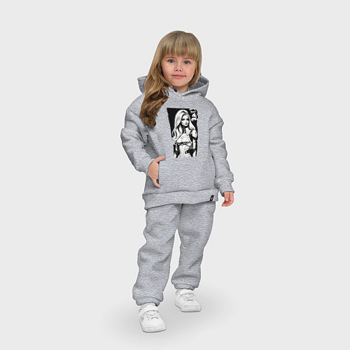 Детский костюм оверсайз Barbie - sketch ai art / Меланж – фото 3
