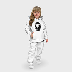 Детский костюм оверсайз Черно-белый силуэт Че Гевара, цвет: белый — фото 2