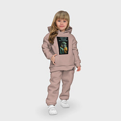 Детский костюм оверсайз Горилла стимпанк: тяжело быть токсиком но я справл, цвет: пыльно-розовый — фото 2