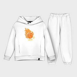 Детский костюм оверсайз Game on basketball, цвет: белый