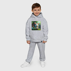 Детский костюм оверсайз Зайчик на кочке, цвет: меланж — фото 2