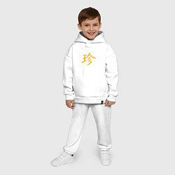 Детский костюм оверсайз Прелесть иероглиф, цвет: белый — фото 2