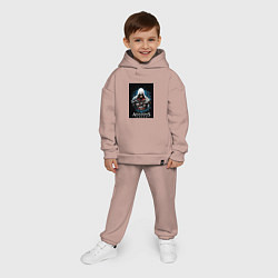 Детский костюм оверсайз Assassins creed белый костюм, цвет: пыльно-розовый — фото 2