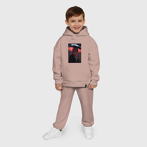 Детский костюм оверсайз Человек-бензопила Макима / Пыльно-розовый – фото 4