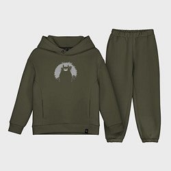 Детский костюм оверсайз Smiling Totoro, цвет: хаки