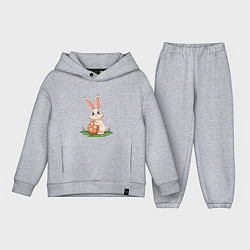 Детский костюм оверсайз Пасхальный кролик и пасхальное яйцо, цвет: меланж