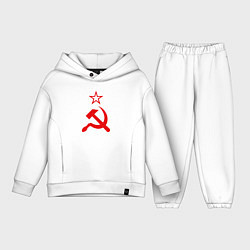 Детский костюм оверсайз Серп, молот и звезда, цвет: белый