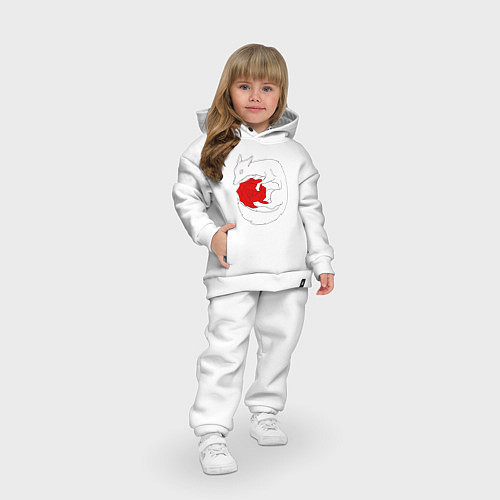 Детский костюм оверсайз Лиса и роза / Белый – фото 3
