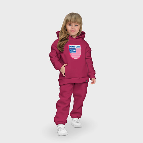 Детский костюм оверсайз United States / Маджента – фото 3