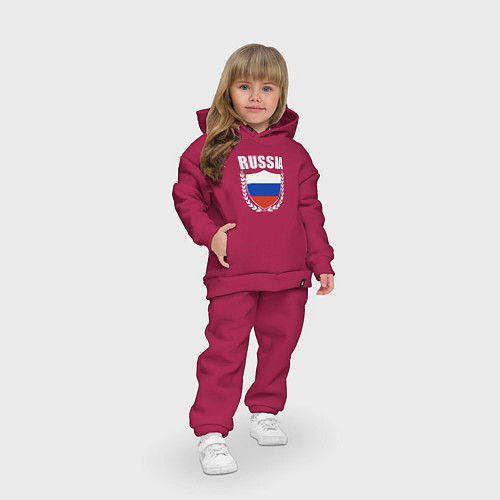 Детский костюм оверсайз Russian flag / Маджента – фото 3