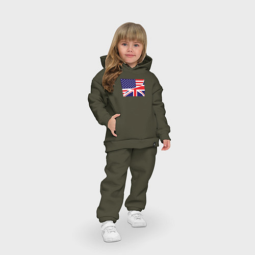 Детский костюм оверсайз США и Великобритания / Хаки – фото 3