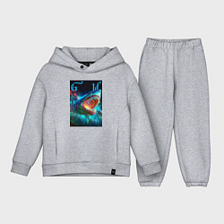 Детский костюм оверсайз Great white space shark - ai art, цвет: меланж