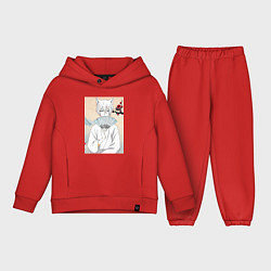 Детский костюм оверсайз Очень приятно Бог Томоэ, цвет: красный