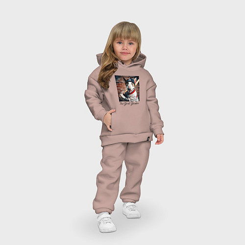 Детский костюм оверсайз Bull terrier - New York yankees baseball team / Пыльно-розовый – фото 3