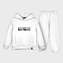 Детский костюм оверсайз Бах и Брамс черными буквами, цвет: белый