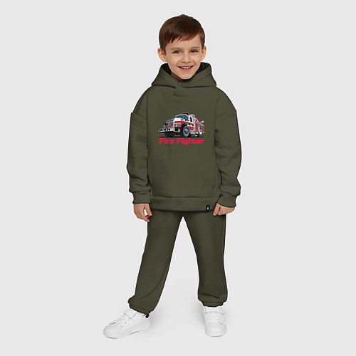 Детский костюм оверсайз Fire fighter / Хаки – фото 4