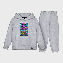 Детский костюм оверсайз Сказочные монстры в ярких неоновых красках, цвет: меланж