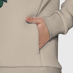 Детский костюм оверсайз Черная пантера среди цветов, цвет: миндальный — фото 2