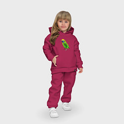 Детский костюм оверсайз Зеленый попугай, цвет: маджента — фото 2