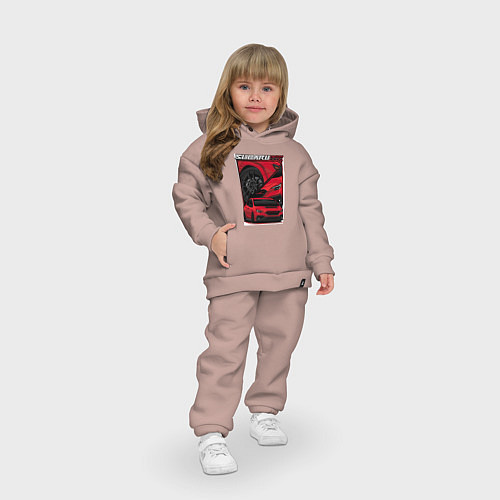 Детский костюм оверсайз Автомобиль Subaru WRX / Пыльно-розовый – фото 3