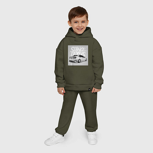 Детский костюм оверсайз Lexus автомобиль / Хаки – фото 4